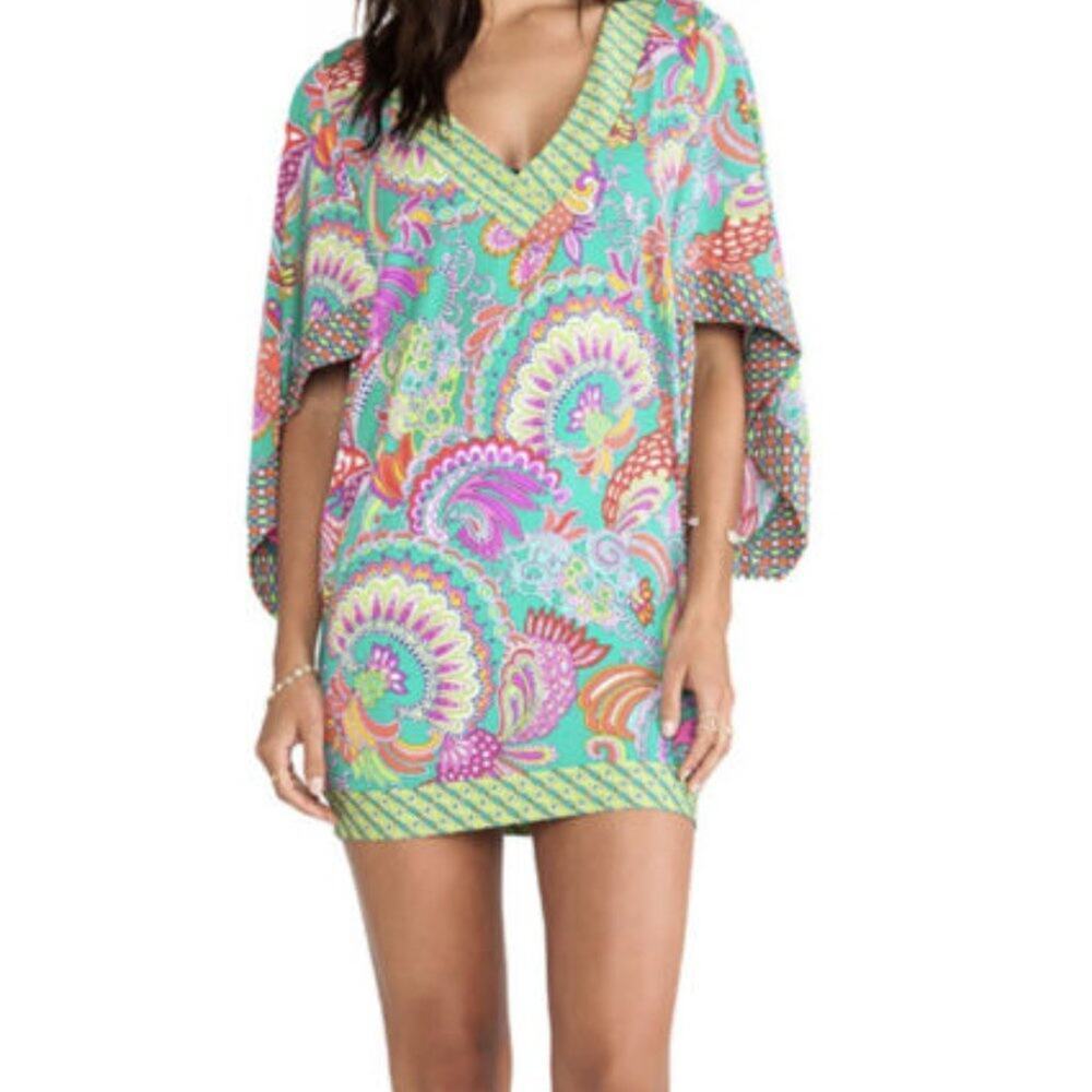 TRINA TURK FESTIVAL FOLKLORE MULTICOLOR TUNIC SIZE XS